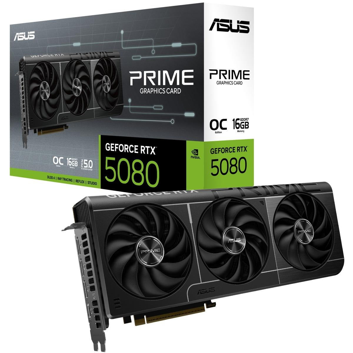 ASUS PRIME GeForce RTX 5080 16GB GDDR7 OC Edition graphics card in Jordan Amman and Irbid from SAMMAN.JO and AlSamman For Computer
